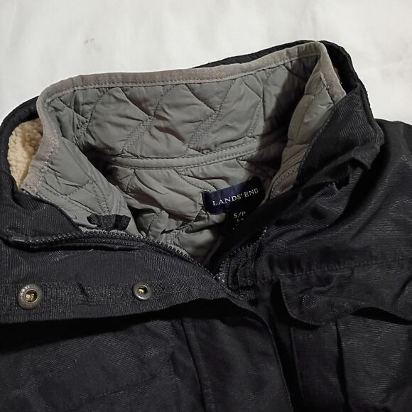 Lands' End 3-in-1 Women's s (6/8) Winter Jacket (Squall?) Hidden Hood Black - Picture 6 of 16